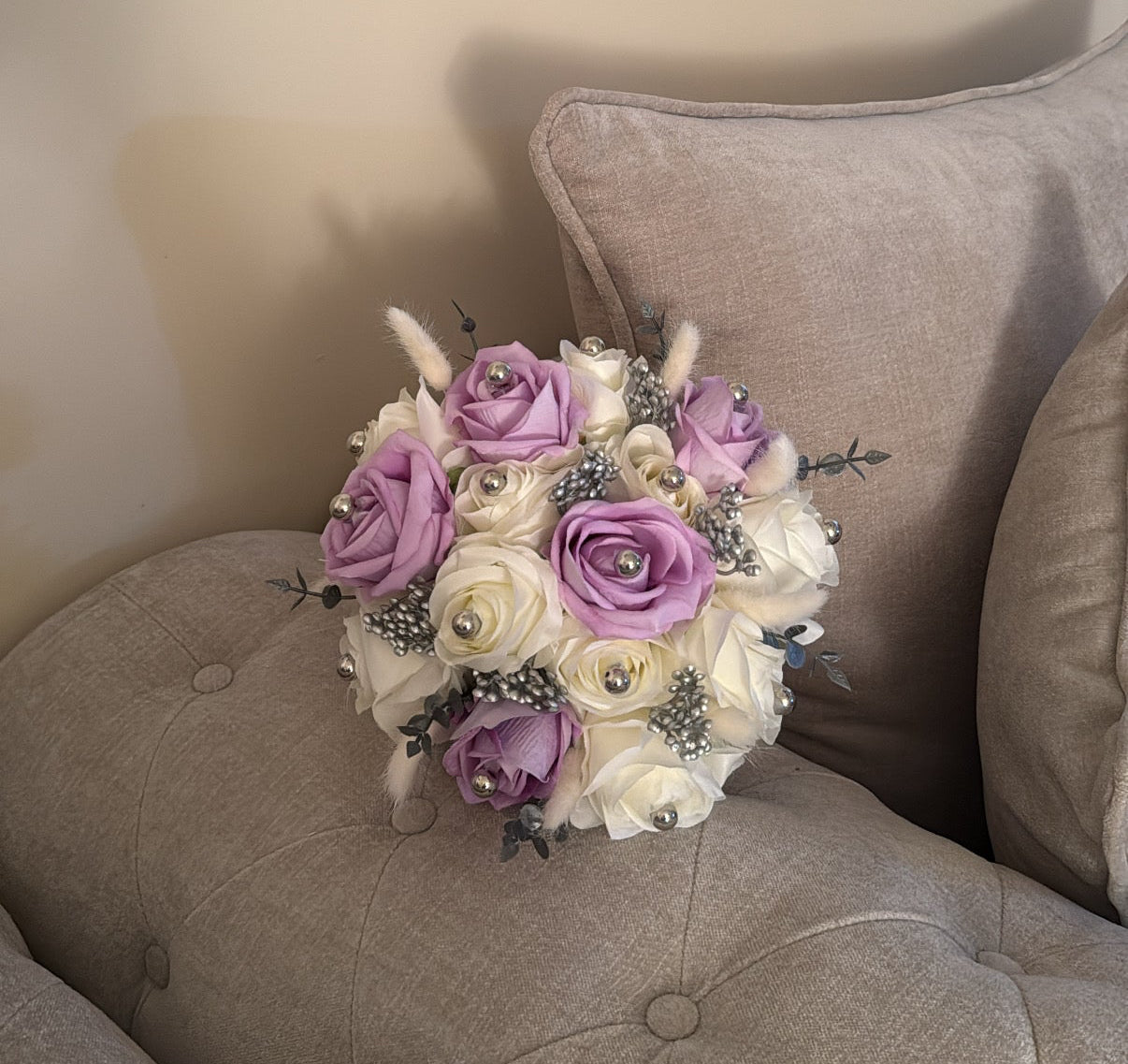 Nikkah bouquet - white and lillac