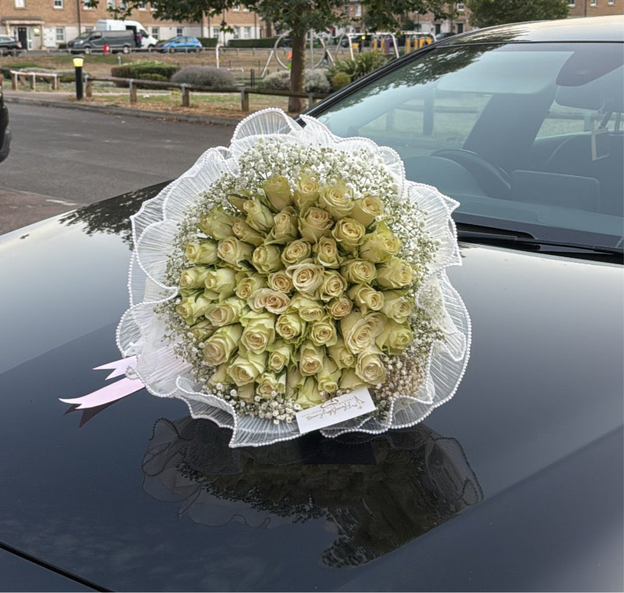 Nikkah white rose bridal bouquet
