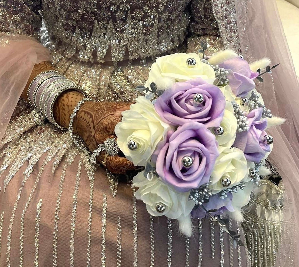 Nikkah bouquet - white and lillac