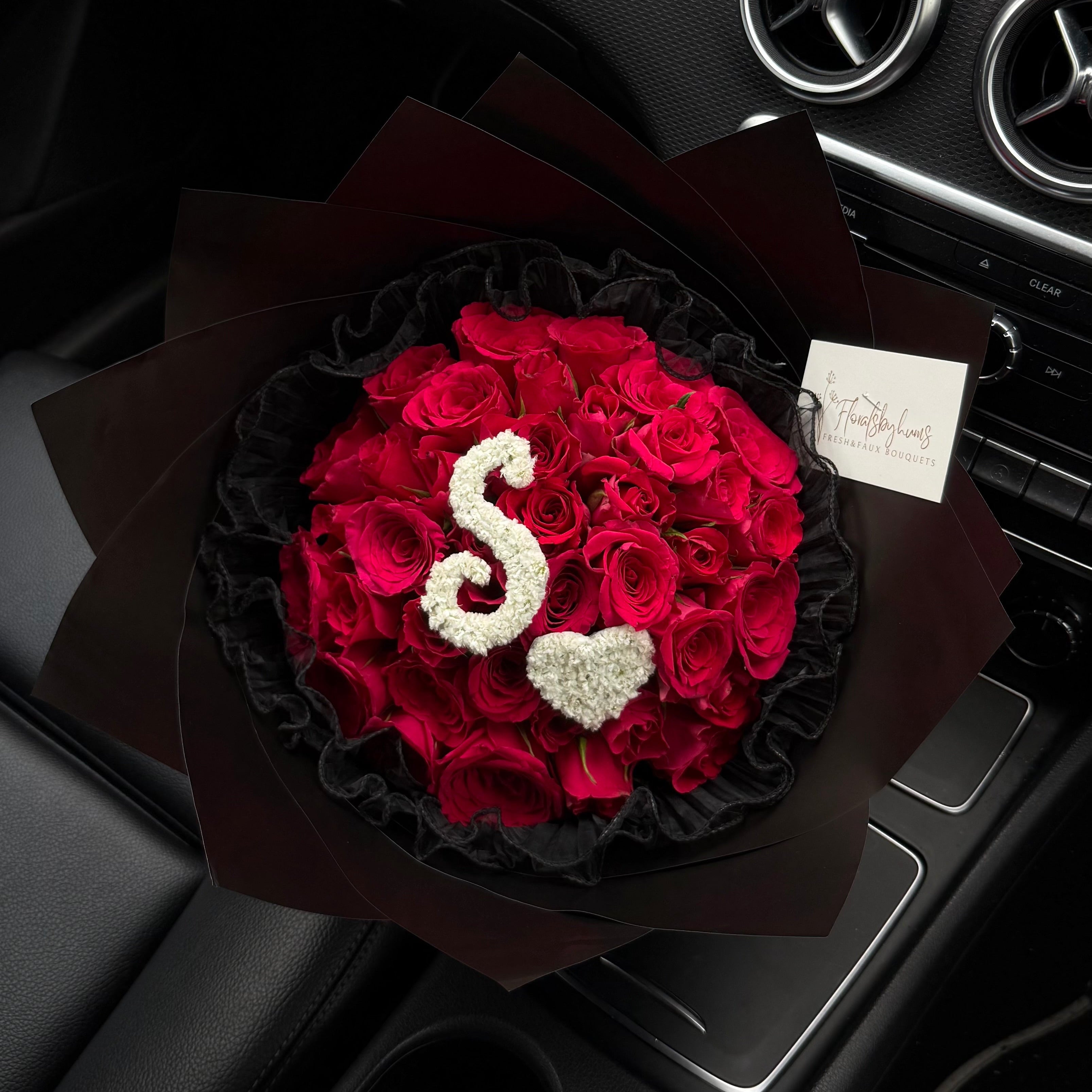 Initial standard rose bouquet