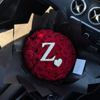Premium initial rose bouquet- 50 rose