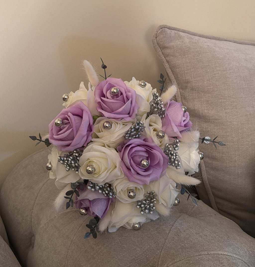 Nikkah bouquet - white and lillac