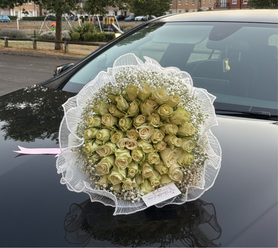 Nikkah white rose bridal bouquet