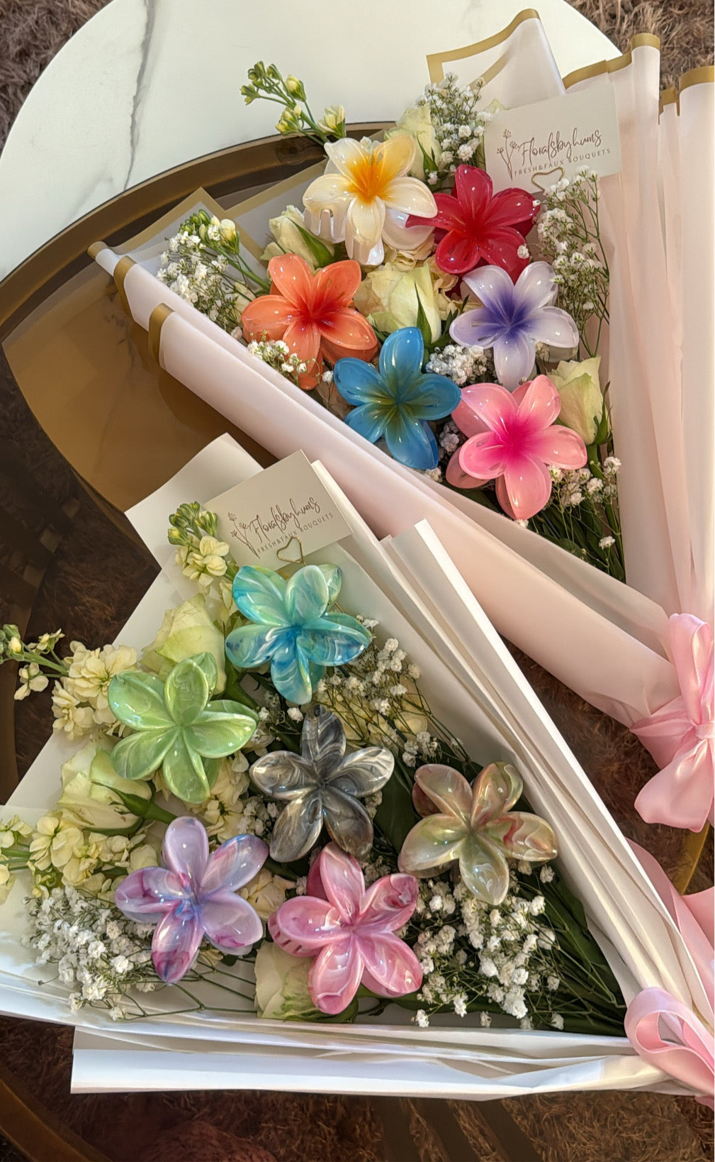 Floral claw clip bouquet