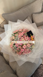 Pink spray rose grad bouquet