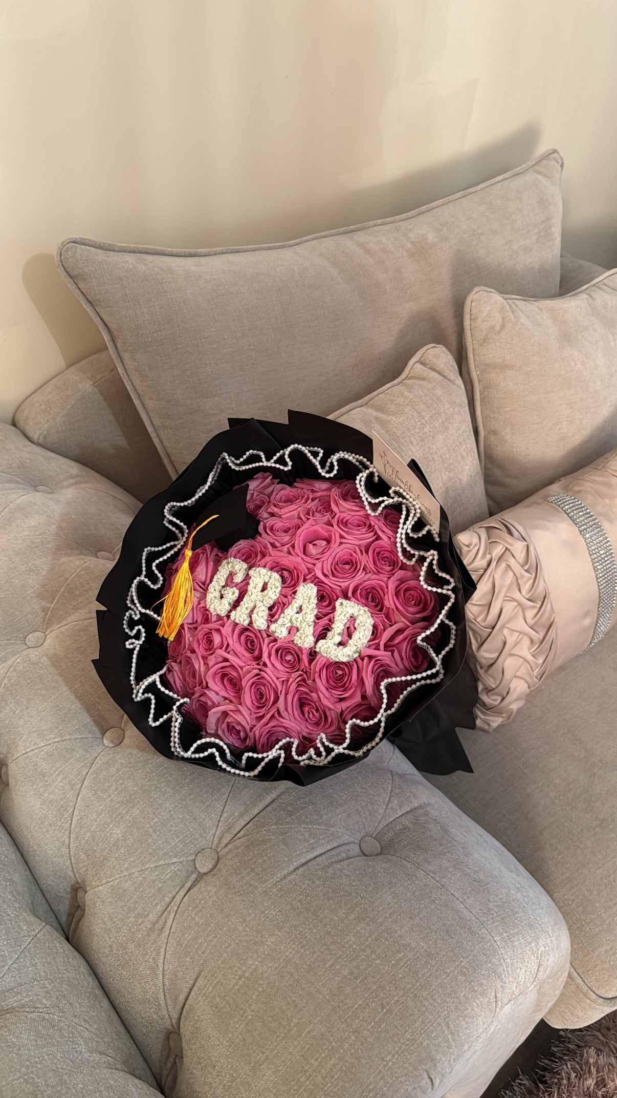 50 premium pink rose grad bouquet
