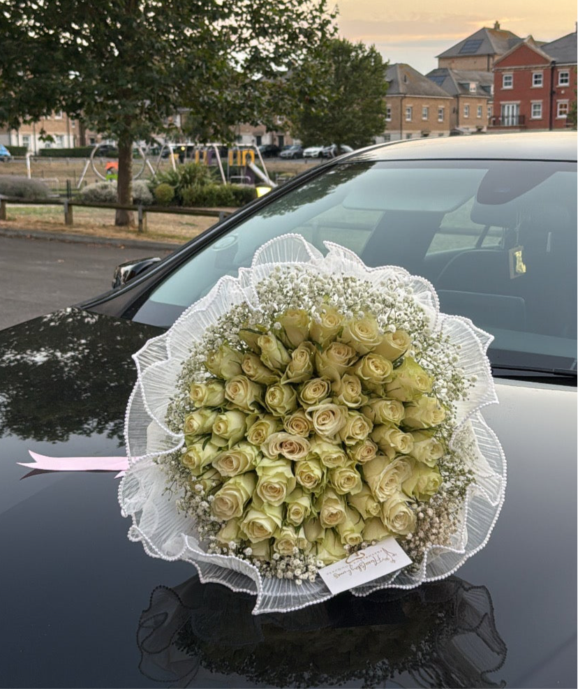 Nikkah white rose bridal bouquet