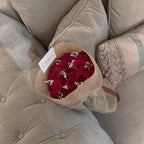 Red rose bouquet - linen wrap