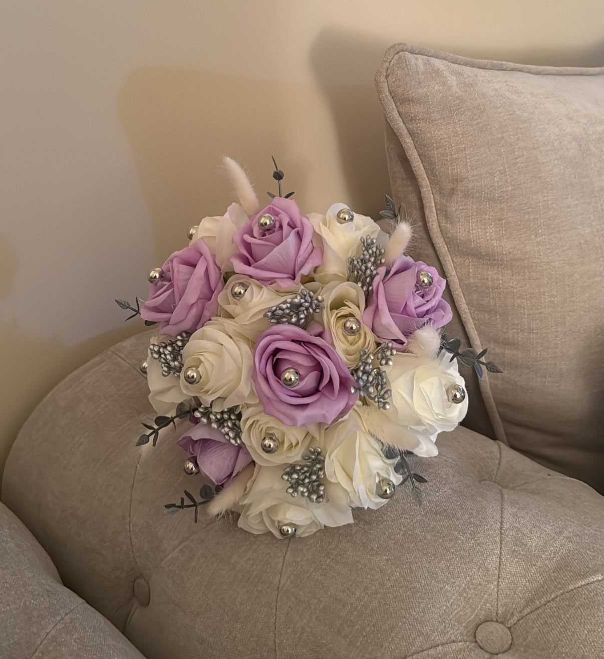 Nikkah bouquet - white and lillac