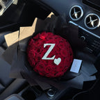 Premium initial rose bouquet- 50 rose