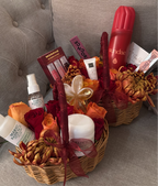 Burgundy bloom baskets