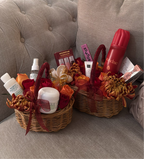 Burgundy bloom baskets