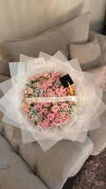 Pink spray rose grad bouquet
