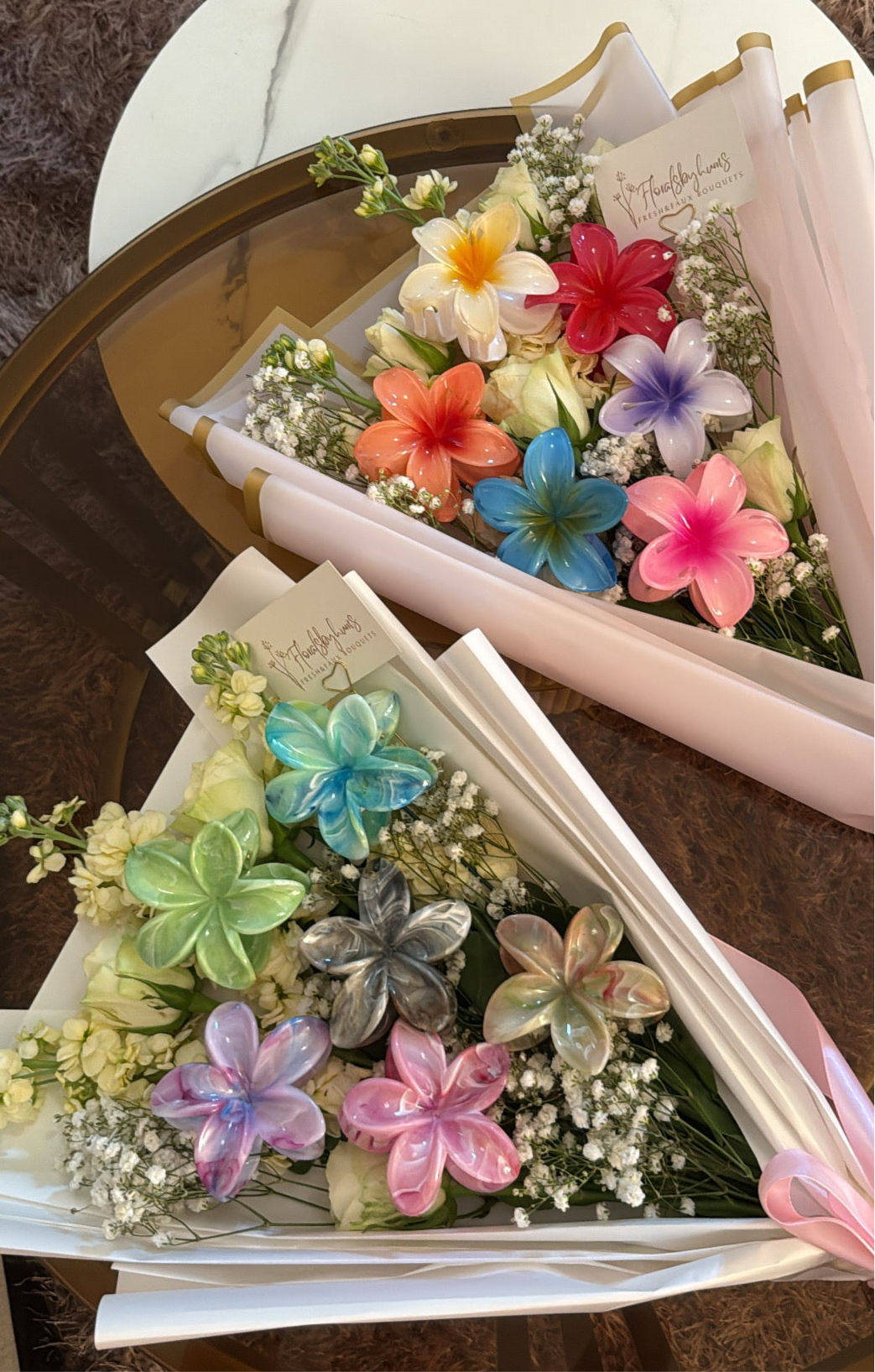 Floral claw clip bouquet