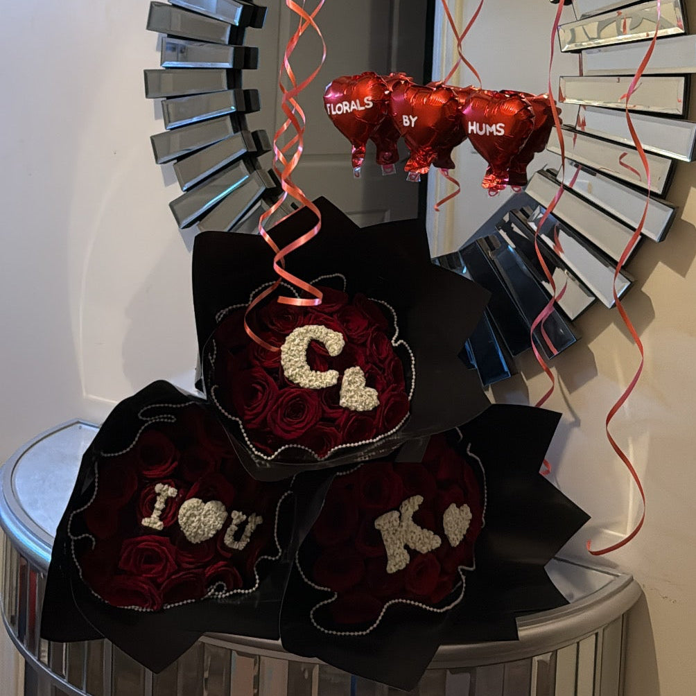 Premium initial bouquets - 20 count