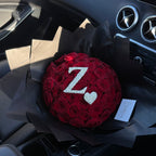 Premium initial rose bouquet- 50 rose