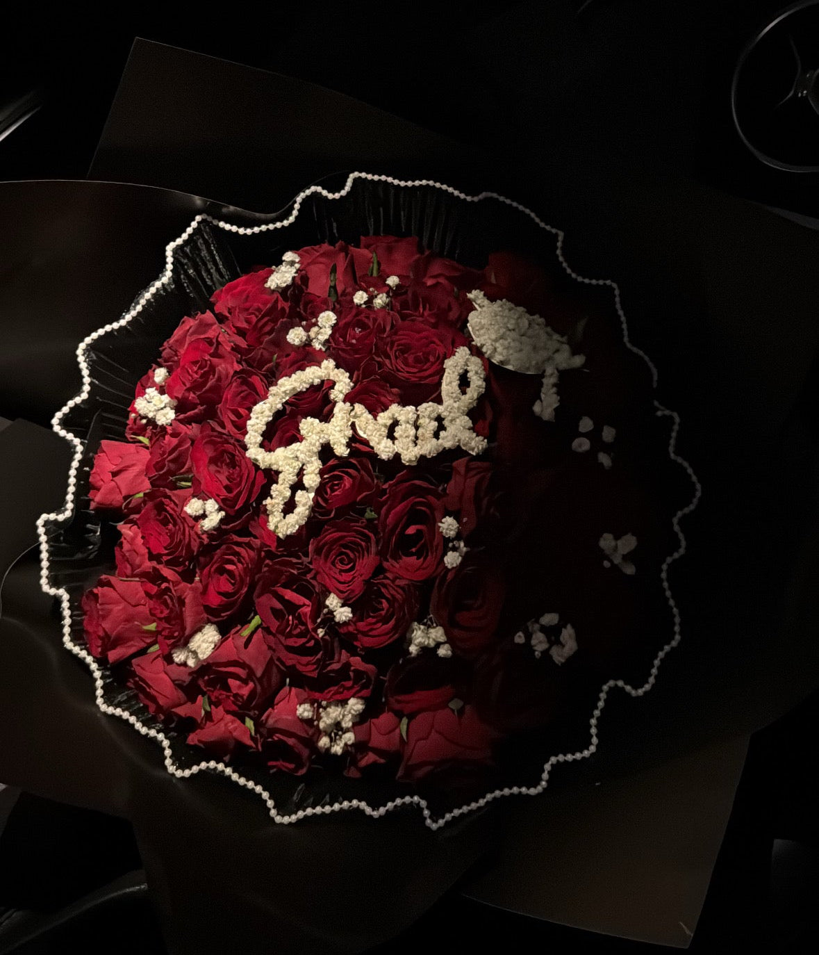 Grad bouquet - italic writing