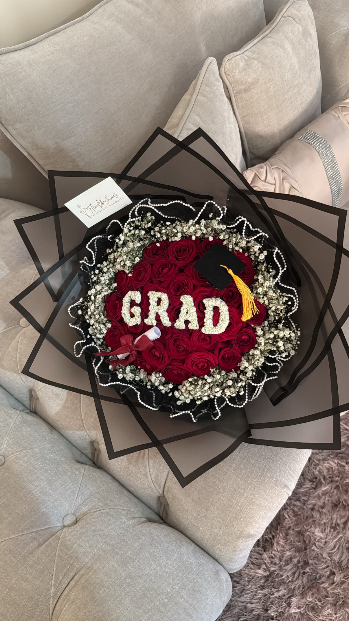 Pearl wrap grad bouquet