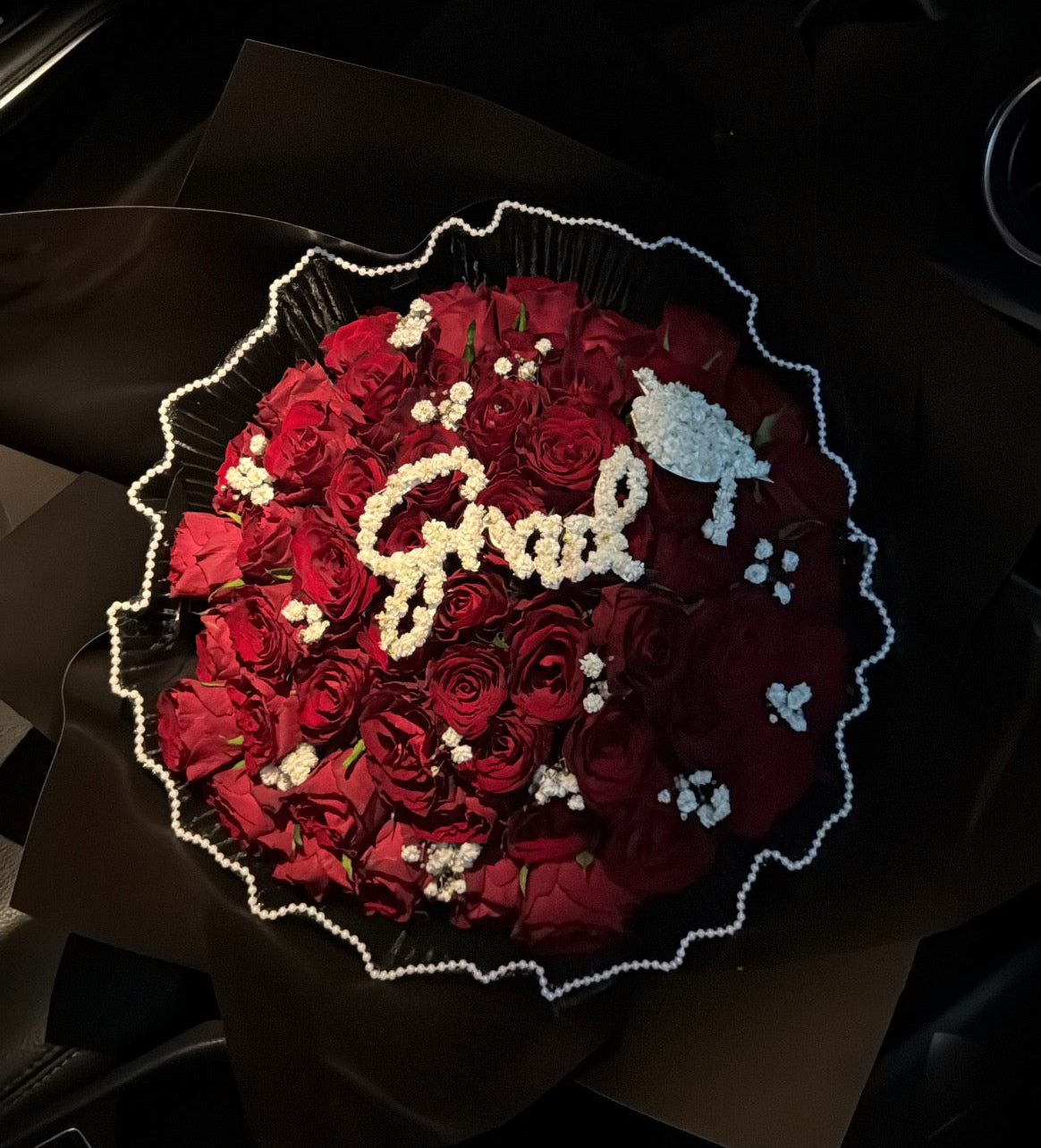 Grad bouquet - italic writing