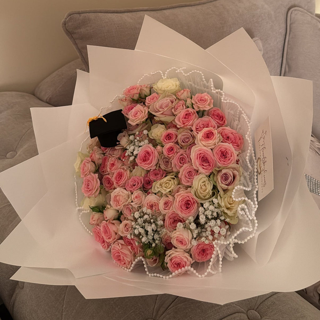 Graduation mixed rose bouquet